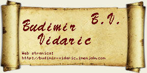 Budimir Vidarić vizit kartica